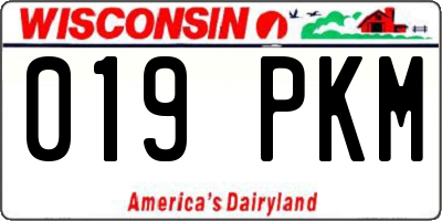 WI license plate 019PKM