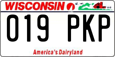 WI license plate 019PKP
