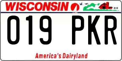 WI license plate 019PKR
