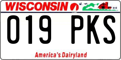 WI license plate 019PKS