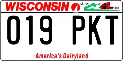 WI license plate 019PKT