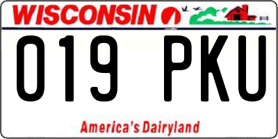 WI license plate 019PKU