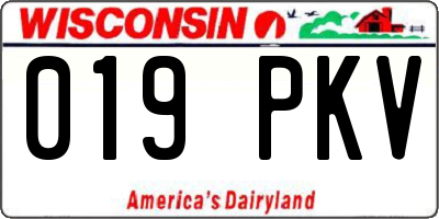 WI license plate 019PKV