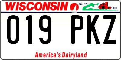 WI license plate 019PKZ