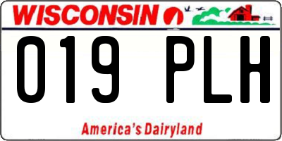 WI license plate 019PLH