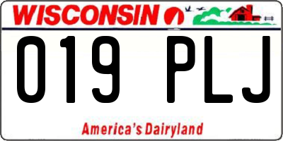 WI license plate 019PLJ