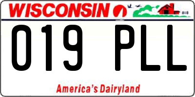 WI license plate 019PLL