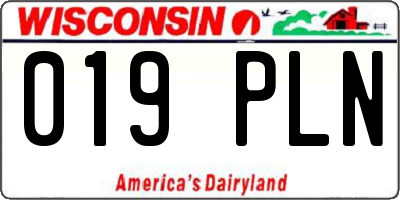 WI license plate 019PLN