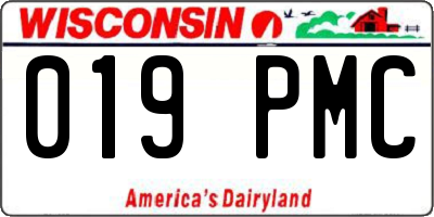 WI license plate 019PMC