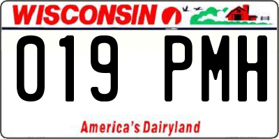 WI license plate 019PMH