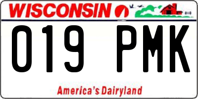 WI license plate 019PMK