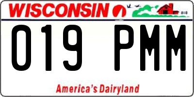 WI license plate 019PMM
