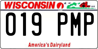WI license plate 019PMP