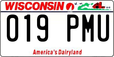 WI license plate 019PMU
