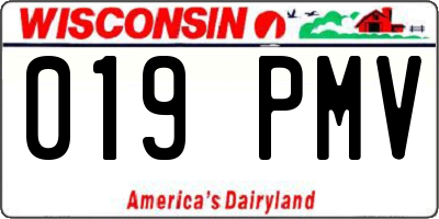 WI license plate 019PMV