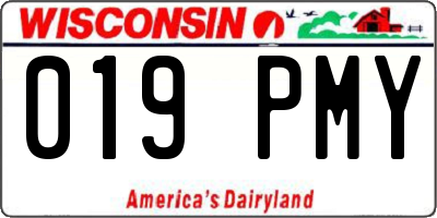 WI license plate 019PMY