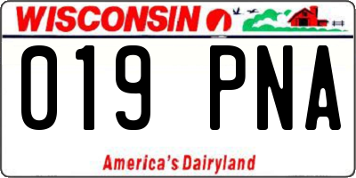 WI license plate 019PNA