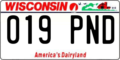 WI license plate 019PND