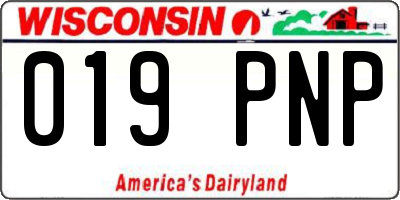 WI license plate 019PNP
