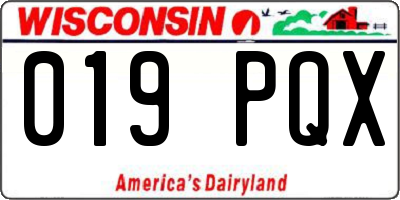 WI license plate 019PQX