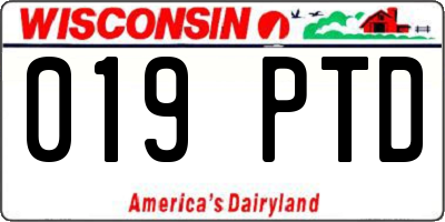 WI license plate 019PTD