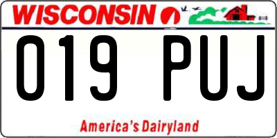 WI license plate 019PUJ
