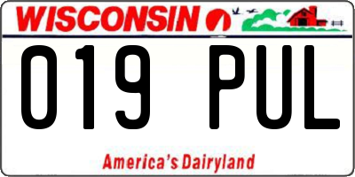 WI license plate 019PUL