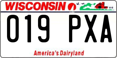 WI license plate 019PXA