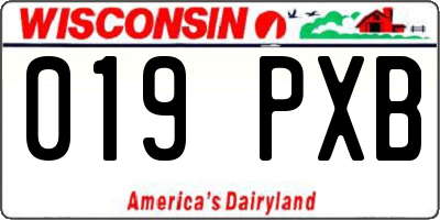 WI license plate 019PXB