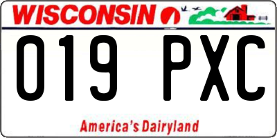 WI license plate 019PXC