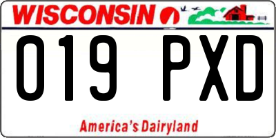 WI license plate 019PXD