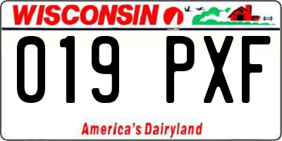 WI license plate 019PXF
