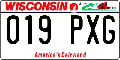 WI license plate 019PXG