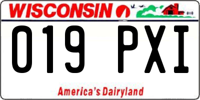 WI license plate 019PXI