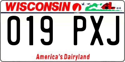 WI license plate 019PXJ
