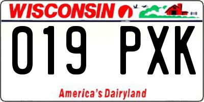 WI license plate 019PXK