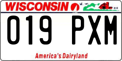 WI license plate 019PXM