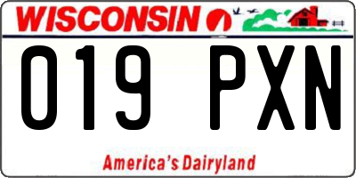 WI license plate 019PXN