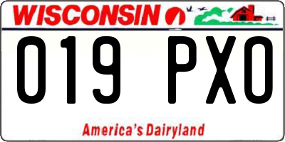 WI license plate 019PXO