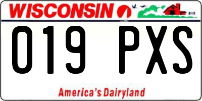 WI license plate 019PXS