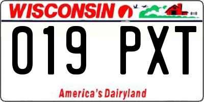 WI license plate 019PXT