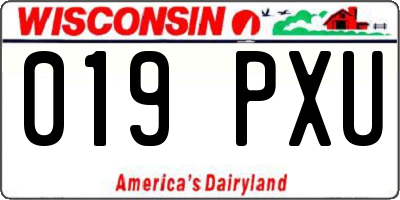 WI license plate 019PXU