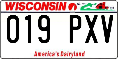 WI license plate 019PXV