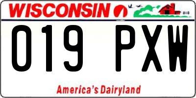 WI license plate 019PXW