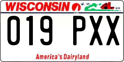 WI license plate 019PXX