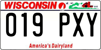 WI license plate 019PXY