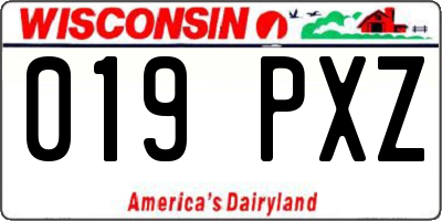 WI license plate 019PXZ