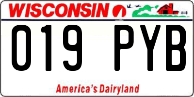 WI license plate 019PYB