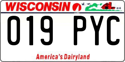 WI license plate 019PYC