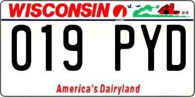 WI license plate 019PYD